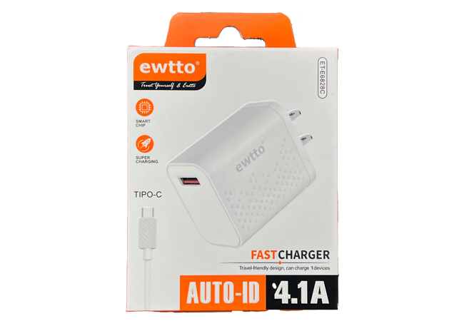 Cargador ewtto AUTO-ID 4.1A Fast Charger - Type C