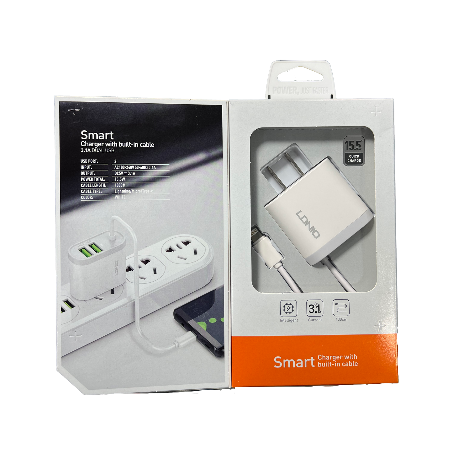 Cargador LDNIO 3.1A Dual USB con Cable Lightning