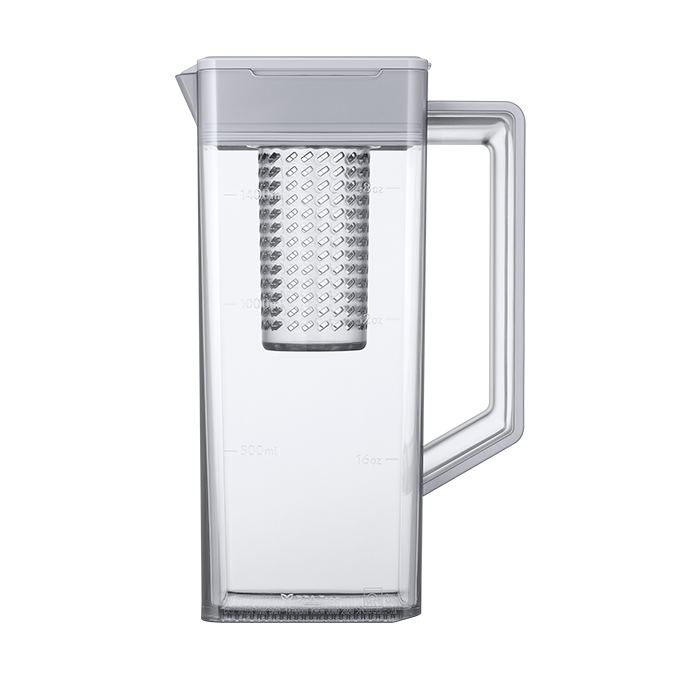 Refrigerador Bespoke 23 Pies, con Beverage Zone™ y puerta de apertura automática en vidrio blanco