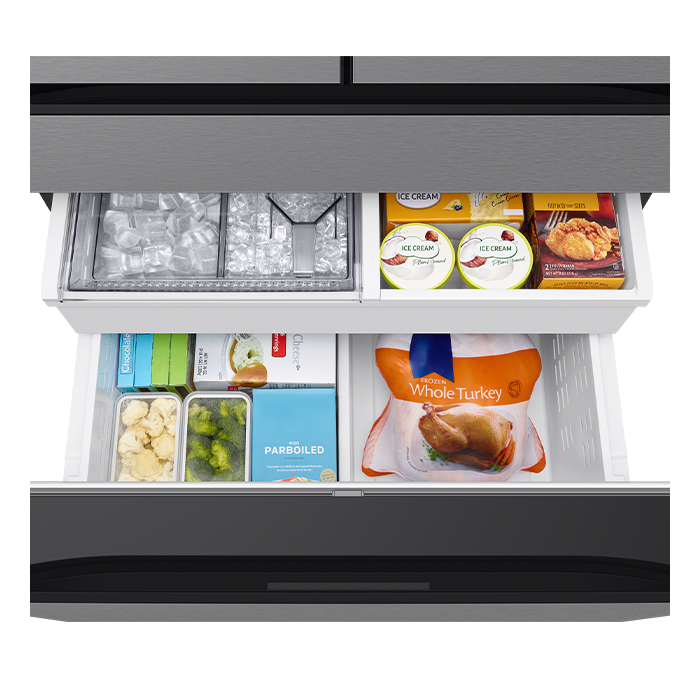 Refrigerador Bespoke AI French Door 29 Pies 4 puertas con centro de bebidas