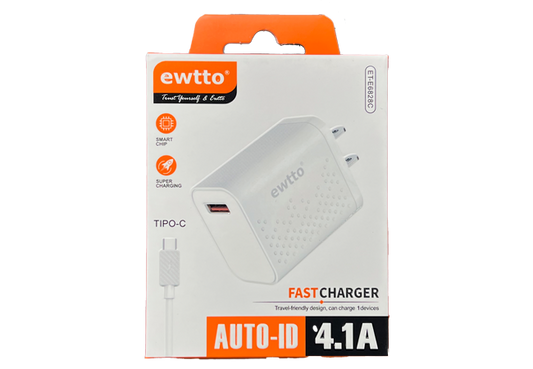 Cargador ewtto AUTO-ID 4.1A Fast Charger - Type C