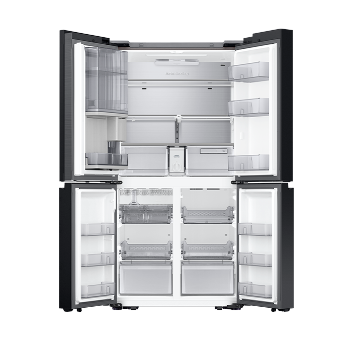 Refrigerador Bespoke 23 Pies, con Beverage Zone™ y puerta de apertura automática en vidrio blanco