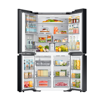 Refrigerador Bespoke 23 Pies, con Beverage Zone™ y puerta de apertura automática en vidrio blanco