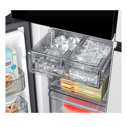 Refrigerador Bespoke 23 Pies, con Beverage Zone™ y puerta de apertura automática en vidrio blanco