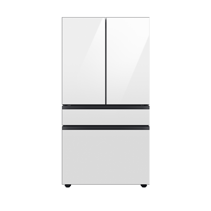 Refrigerador Bespoke AI French Door 29 Pies 4 puertas con centro de bebidas en vidrio blanco