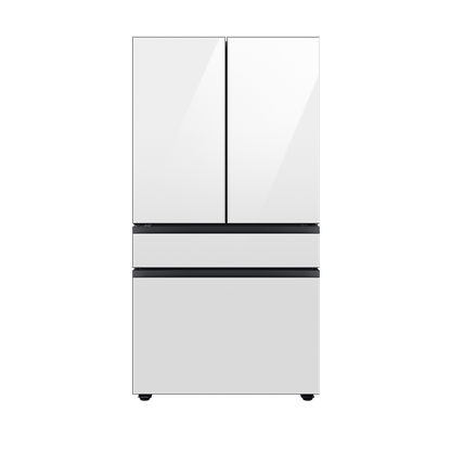 Refrigerador Bespoke AI French Door 29 Pies 4 puertas con centro de bebidas en vidrio blanco