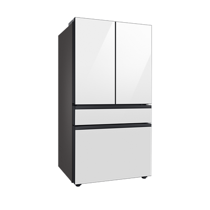 Refrigerador Bespoke AI French Door 29 Pies 4 puertas con centro de bebidas en vidrio blanco