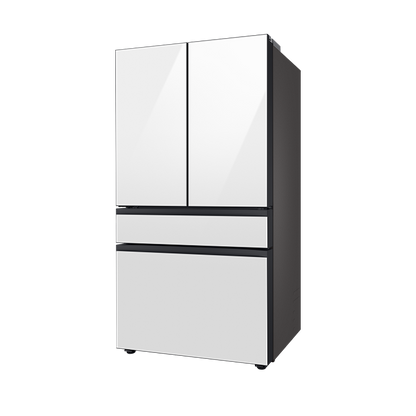 Refrigerador Bespoke AI French Door 29 Pies 4 puertas con centro de bebidas en vidrio blanco